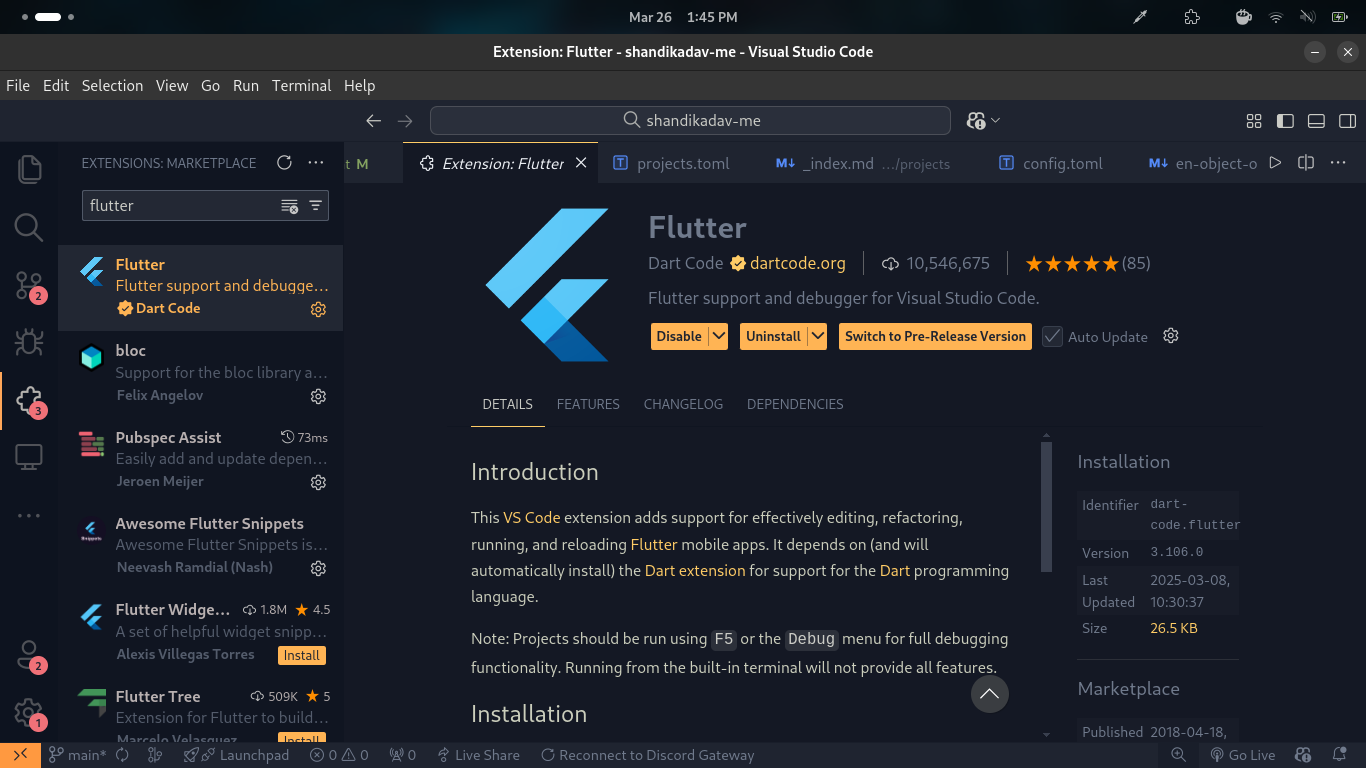 flutter extension